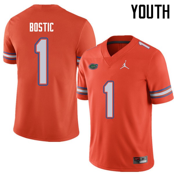 Jordan Brand Youth #1 Jonathan Bostic Florida Gators College Football Jersey Orange